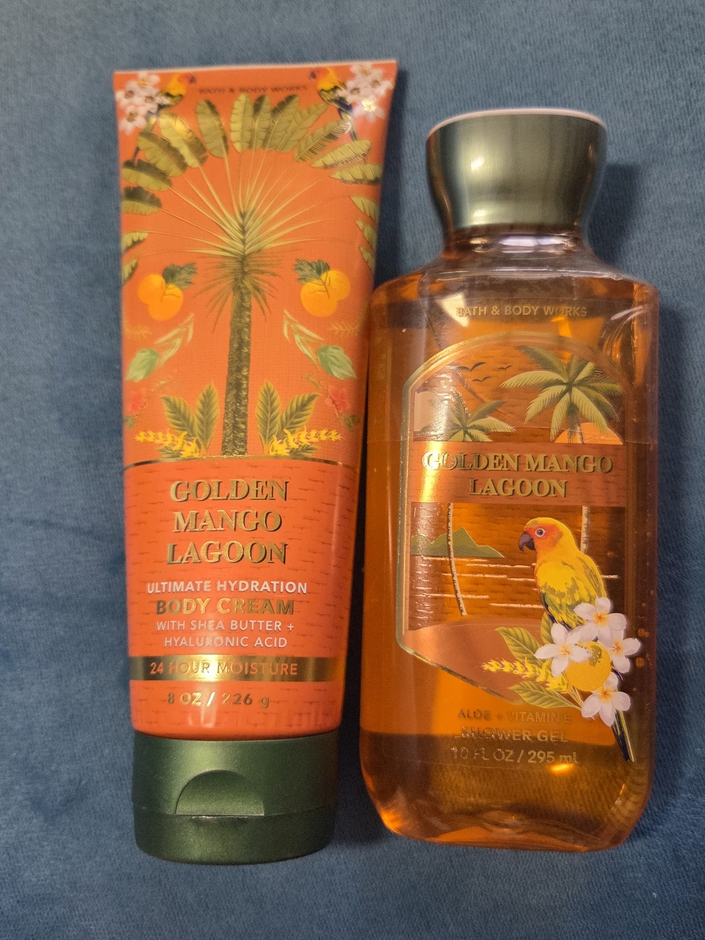 New Bath & Body Works Golden Mango Lagoon Body Cream & Shower Gel